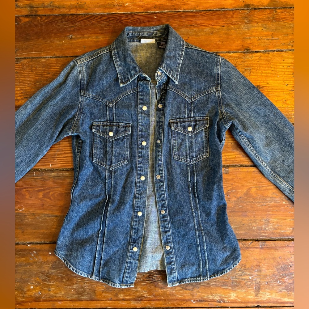 Arizona Jean Co. Denim Pearl-Snap Western Shirt